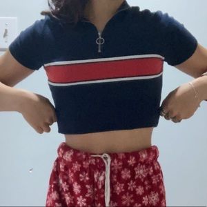 Garage cropped O zipper shirt